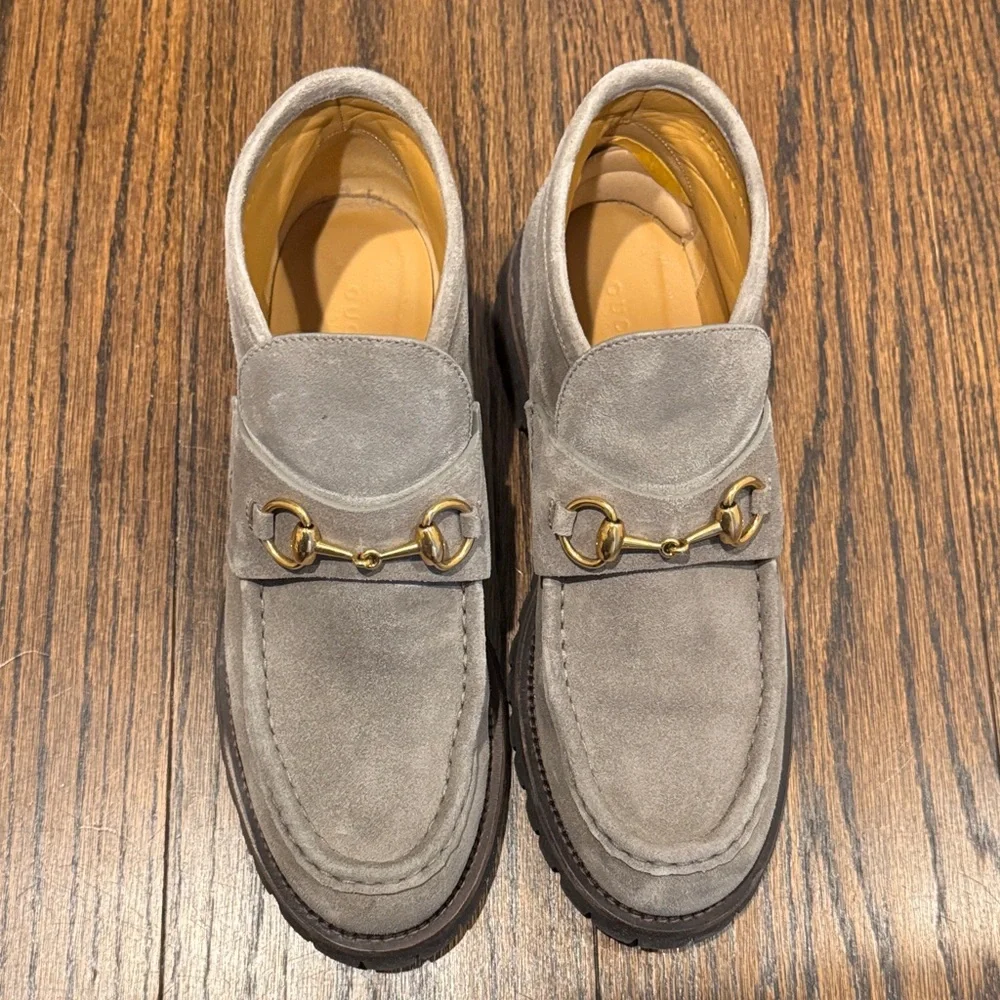 Gucci Suede Horsebit Ankle Boots Loafers - Picture 5 of 7